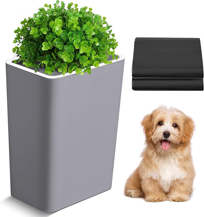 Jingmore Dog Poop Trash Can Outside 3.96 Gal/15 L Plant Styled Dog Waste Trash by Jingmore
