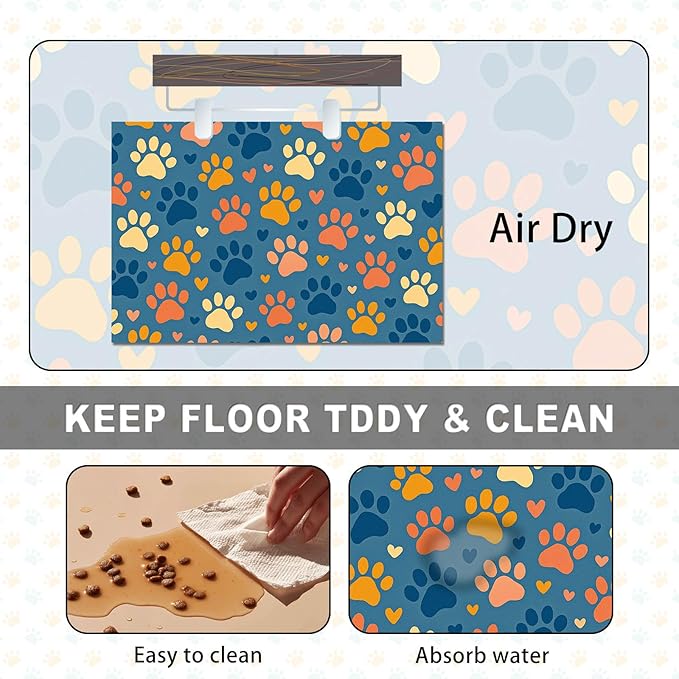 HOMETITUTE Cute Pet Feeding Mat Dog Feeding Mats Non-Slip Absorbent Dog Bowl - Image 6
