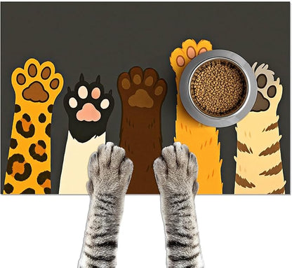 HOMETITUTE Cute Pet Feeding Mat Easy Clean Fast Dry Dog Food Mat by HOMETITUTE