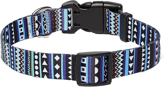 Mihqy Dog Collar with Bohemia Floral Tribal Geometric Patterns - Image 2