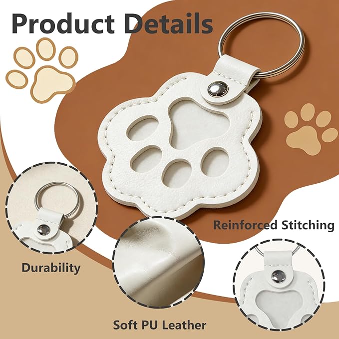 Custom Pet Photo, Paw Shape Leather - Image 5