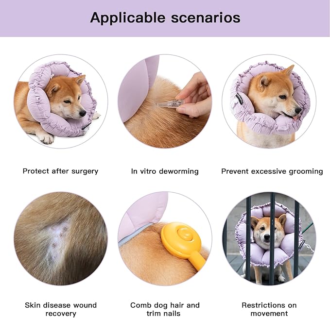 H HIDREAM Soft Dog Cones for Medium Dogs, Cute Adjustable Cone for Dogs to Stop - Image 5