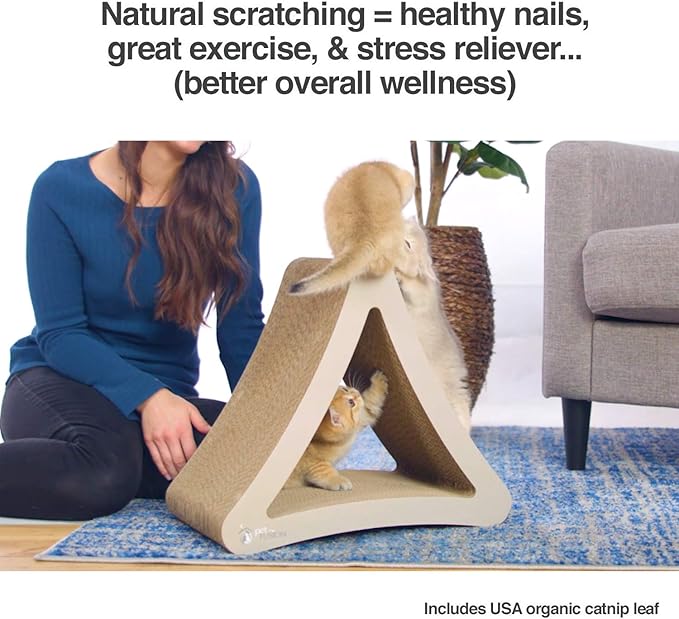 PetFusion 3-Sided Vertical Scratch Play & Perch Cat Scratching Post, 100% - Image 5