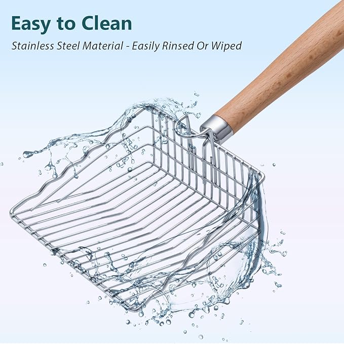 Cat Litter Scoop, 9.8" Extended Handle Premium Kitty Shovel - Image 5