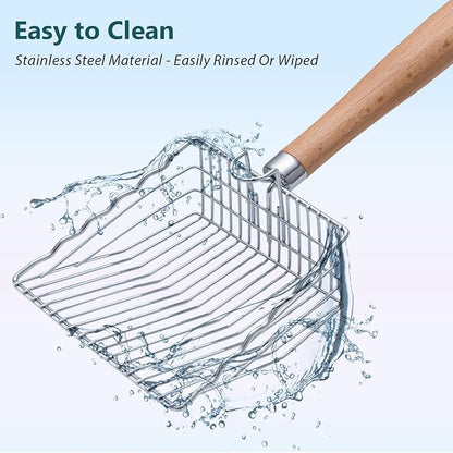 Cat Litter Scoop, 9.8" Extended Handle Premium Kitty Shovel - Image 5