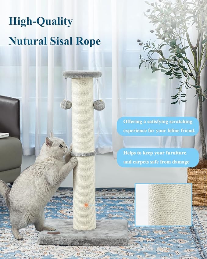 34Inch Tall Cat Scratching Post, 4.3Inch Diameter Large Sisal Cat Scratch Post - Image 5