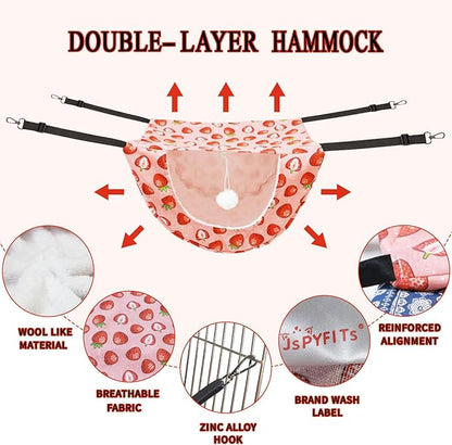 JSPYFITS Cat Cage Hammock with Ball, Double Layer Hanging Adjustable Soft Pet - Image 4