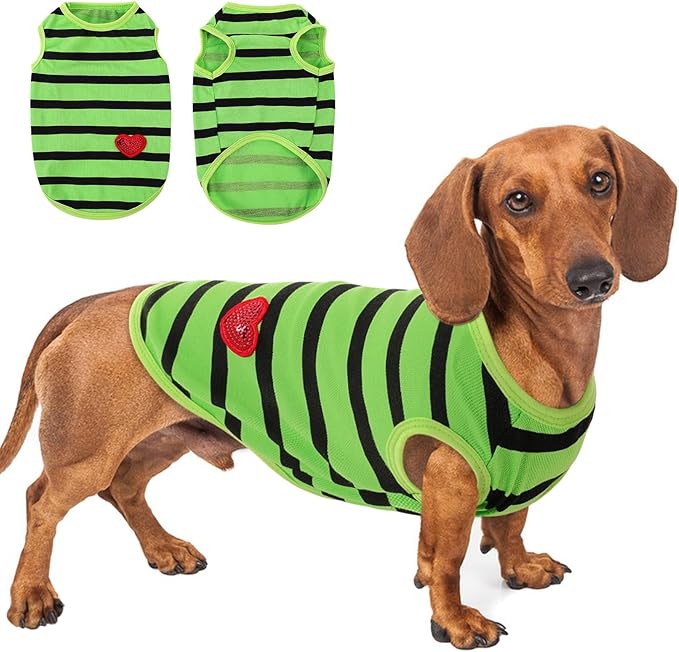 Dog Shirts for Medium Dogs, Striped T-Shirts Pets Vest Pet Apparel Tee Shirts by PREFERHOUSE