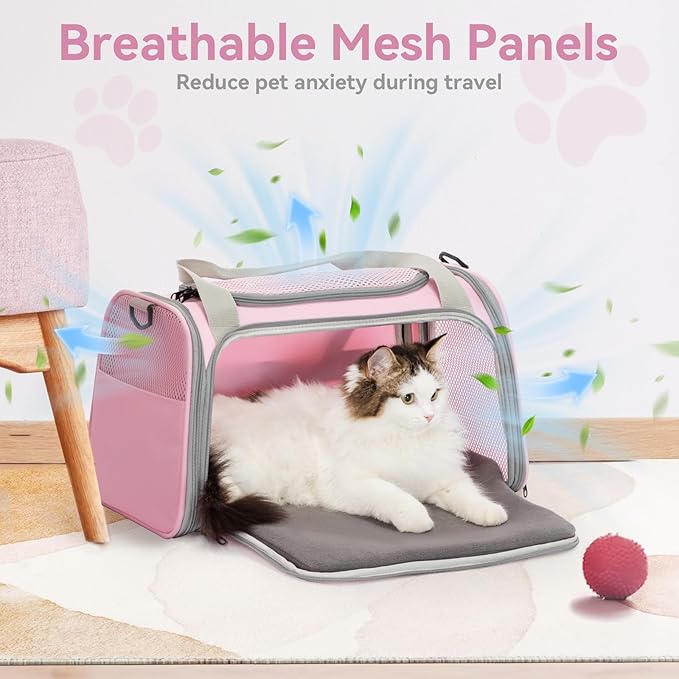 Airline Approved Cat Carrier 17.5×10.5×10.5 in, Escape-Proof Design - Image 5