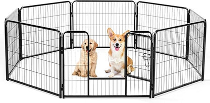 DUMOS Dog Playpen Indoor, Metal 24 Inch 8 Panels Foldable Pet Fence by DumosLifestyle