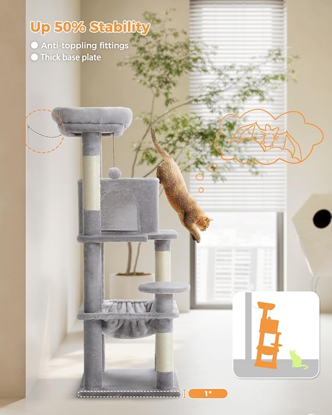MUTTROS Cat Tree for Indoor Cats, 45.7" Multi-Level Cat Tower - Image 3