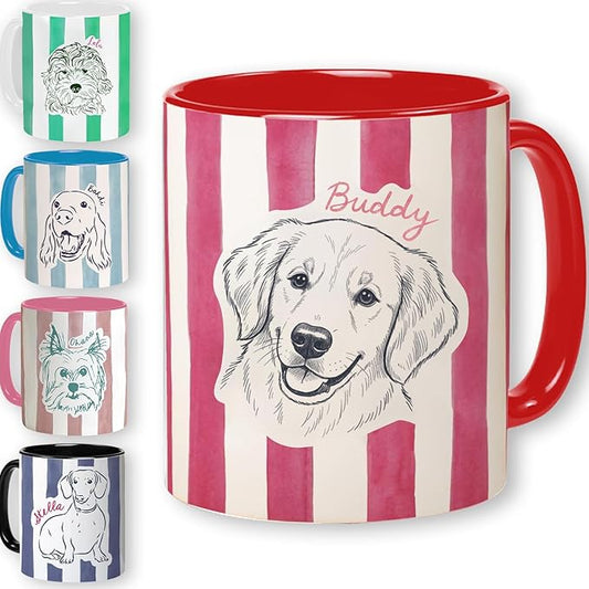 Personalized Pet Line Art Mug – Custom Coffee Cup by Hanatoca