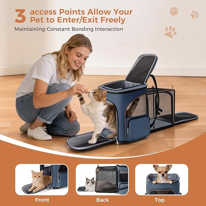 Lekereise Large Cat Backpack Carrier Fit Up to 20 25 Lbs, Expandable Pet - Image 3