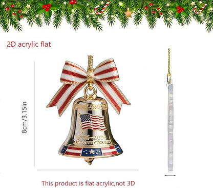 6 Pcs 250th Anniversary Liberty Bell Ornament Christmas Bell Ornaments - Image 5