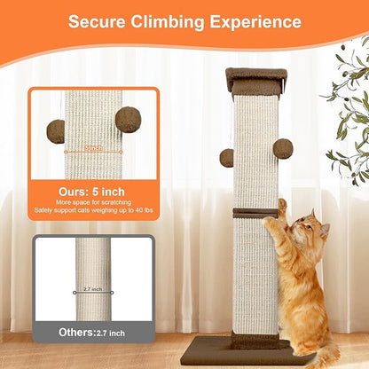 SOCATER Cat Scratching Post 33 Inch Nature Sisal Cat Scratch Post - Image 6