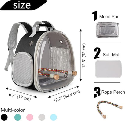 Small Bird Travel Backpack Carrier Cage, Backpack to Transport Backpack Carrier - Image 2