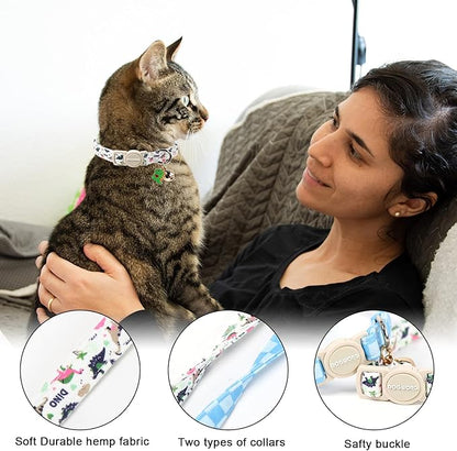 2 Pack Dinosaur Cat Collars Breakaway - Image 2