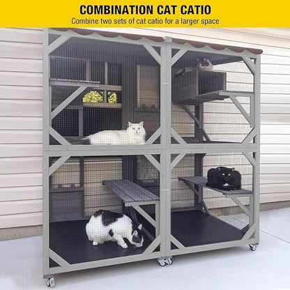 Cat House Outdoor Catio for Catis Mobile Enclosures on Wheels Large Cat Cage - Image 7