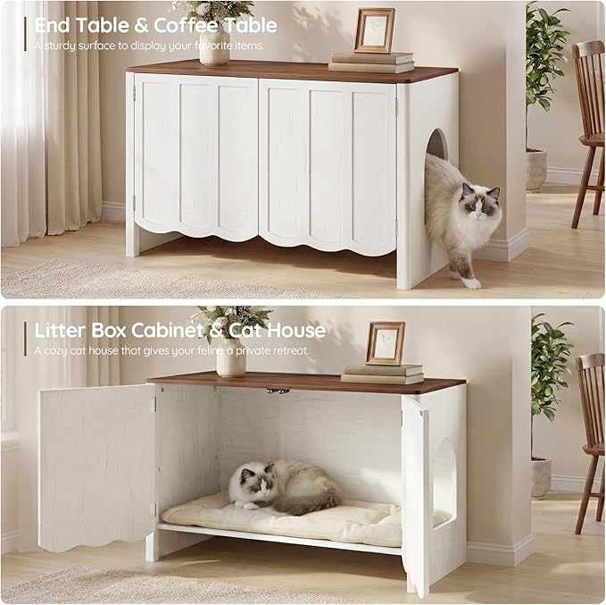 HOOBRO Cat Litter Box Enclosure, 31.5" Hidden Litter Box Furniture - Image 6