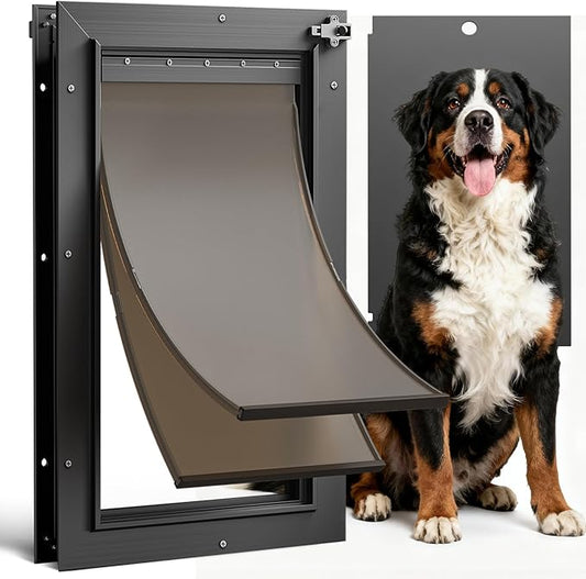 All Aluminum XL Dog Door for Exterior Door, Extra Large Dog Door, Heavy Duty by HomePage