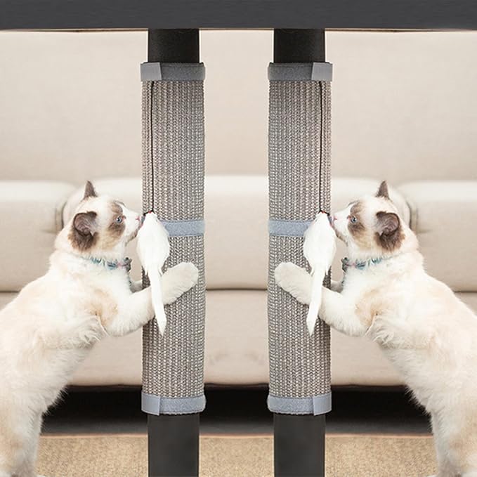 JanYoo 2 Pieces Cat Scratcher Cat Furniture Table Leg Protectors Sisal Cat by JanYoo
