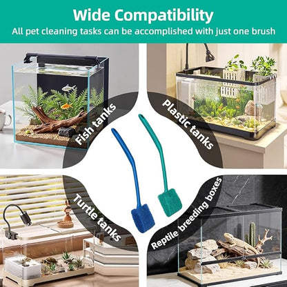DaToo 2 PCS Fish Tank Cleaning Tools Double Sided Sponge Brush Cleaner Long - Image 6