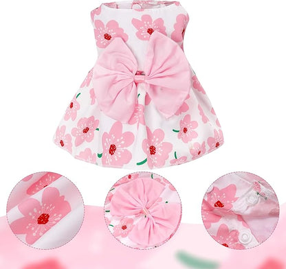 choyaxo Floral Dog Dress Cute Dog Skirt Pet Dress Summer Pet Clothes - Image 2