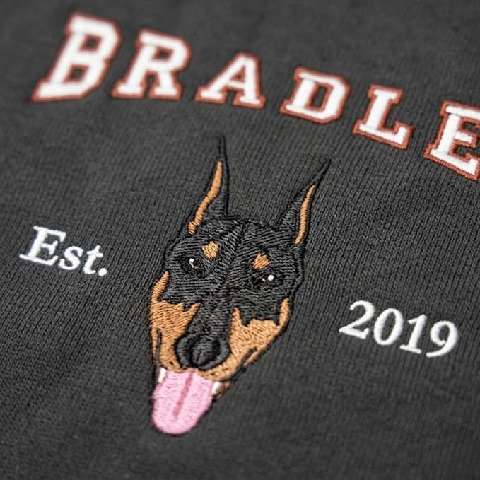 Custom Embroidered Sweatshirt Dog From Real Photo - Image 6