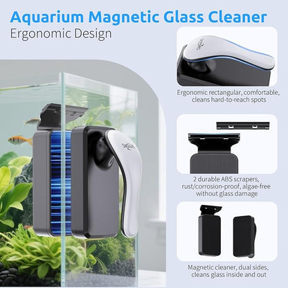 SEAOURA Magnetic Aquarium Cleaner, Dual-Sided Algae Scraper, Floating - Image 3