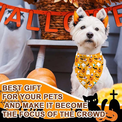 4 Pack Holiday Dog Bandanas, Adjustable Halloween Thanksgiving Christmas New - Image 3
