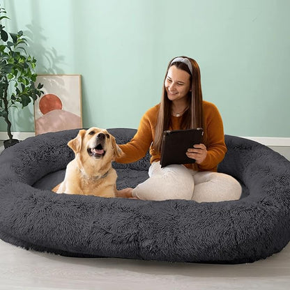 JOLLYVOGUE Human Dog Bed for Adults and Pets, Ultra-Soft Plush Giant Dog Bed by JOLLYVOGUE