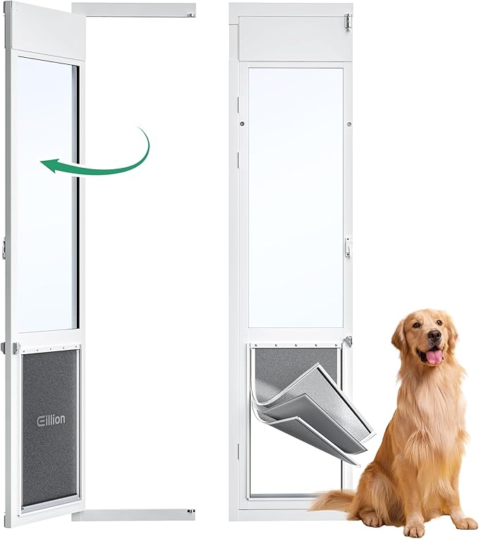 3 Flap XLarge Dog Door for Sliding Glass Door, Openable Pet Door for Sliding by ExploreNow
