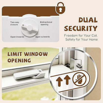 Full-Size Window Pet Door for Cats & Small Dogs, Width Adjustable Fits Sliding - Image 4