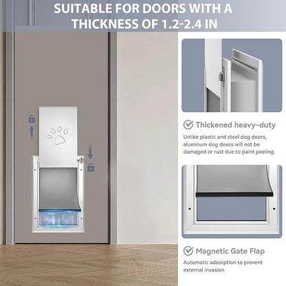 3-Flaps Heavy-Duty Dog Door, Rust Proof Aluminum Alloy Frame, Extreme Weather - Image 3