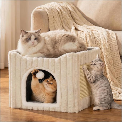 Avont Cat Houses for Indoor Cats, Foldable 3-in-1 Cat Cave Bed - Image 9
