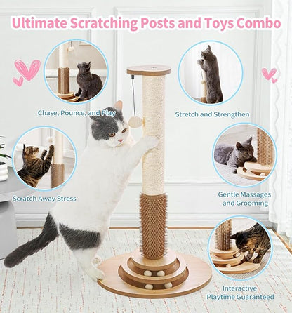 Made4Pets Cat Scratching Post Premium Sisal Cat Scratcher Kitten Toys - Image 2