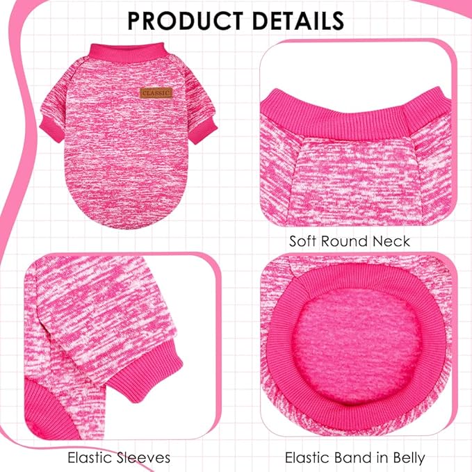 2 Pack Dog Sweaters for Small Dogs Girl Boy Winter Fleece Clothes Warm Soft Dog - Image 3