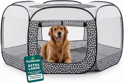 FurHaven Soft-Sided Dog & Cat Playpen, Portable Foldable Indoor & Outdoor Pet by FurHaven