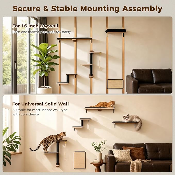 PAWZ Road Cat Wall Shelves, Wood Cat Wall Furniture - Image 5