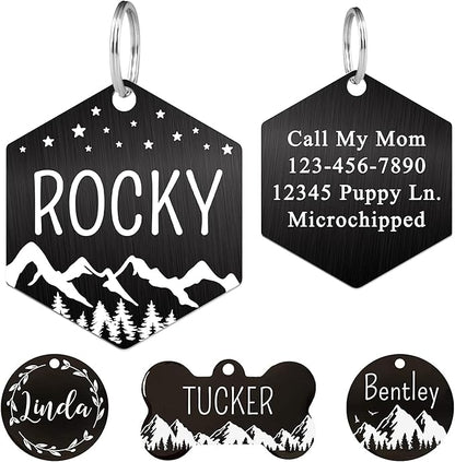 Ultra Joys Stainless Steel Personalized Dog & Cat Tags, Front & Back Engraving by UltraJoys