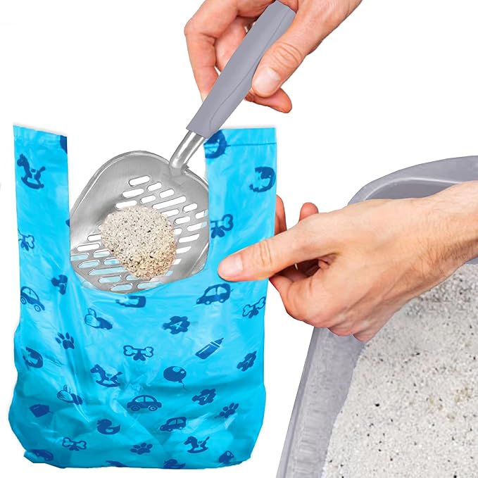 SunGrow Cat Litter Scoop and Bag Combo, Stainless Steel Deep Shovel, 60 Plastic - Image 2