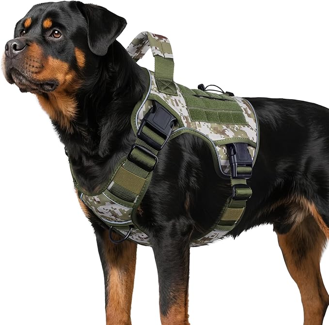 WINGOIN Tactical Dog Harness for Large Dogs, Heavy Duty No Pull Dog Harness by WINGOIN