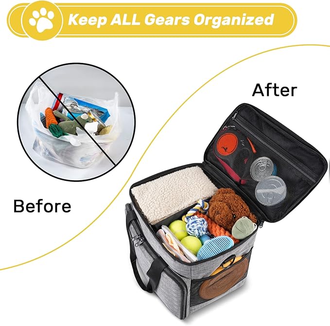 6 Set Dog Travel Bag, Large Pet Travel Kit - Image 6