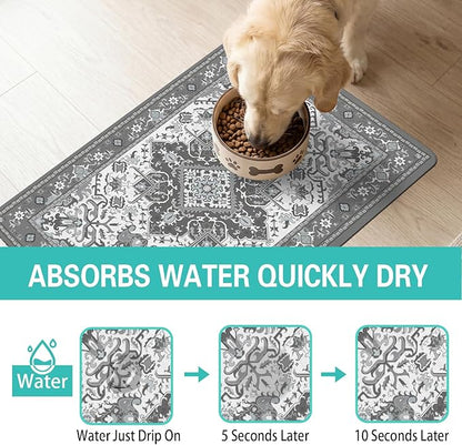 Pet Feeding Mat for Floors Waterproof Dog Mat for Food and Water Absorbent - Image 2