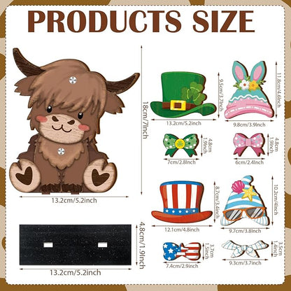 42 Pcs Interchangeable Highland Cow Graduation Gift Holiday Highland Cow Decor - Image 2