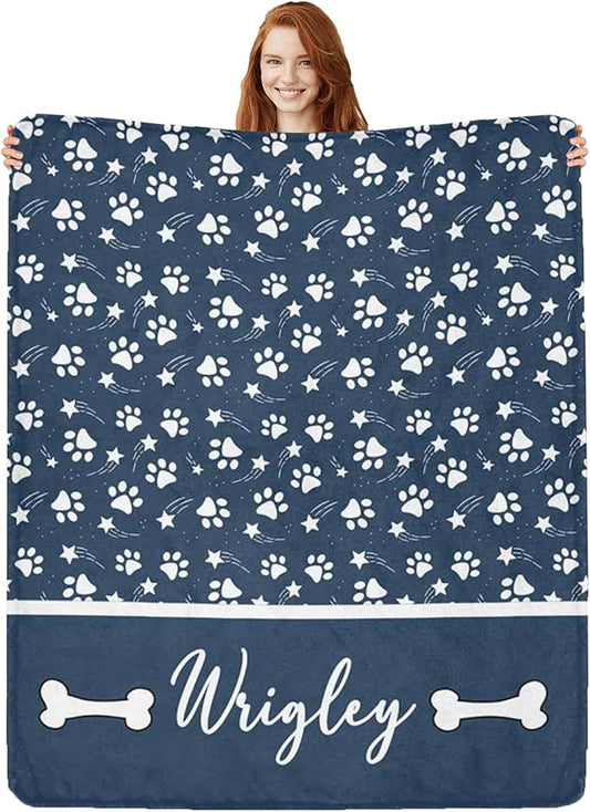 Artsadd Personalized Paw Print Dog Blanket by Artsadd