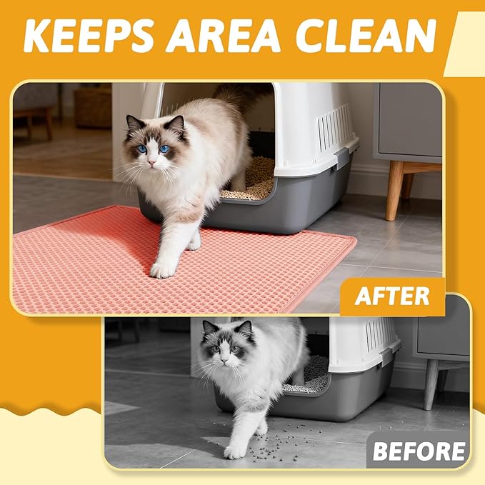Pieviev Cat Litter Mat Double Layer Waterproof Urine Proof Trapping Mat 1 Pack) - Image 5
