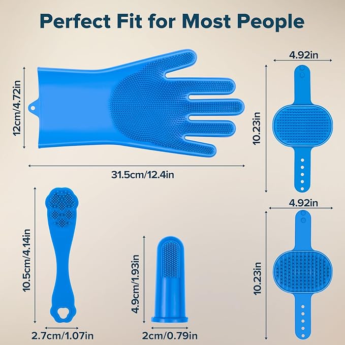 Augwind 6PCS Pet Grooming Kit for Dogs, Cats and Horses | Dog Washing Gloves | - Image 7