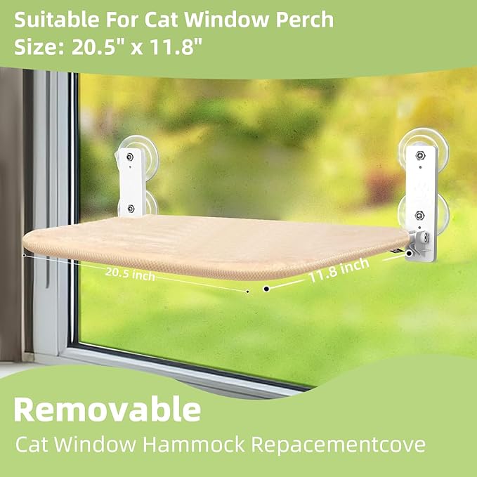 2PCS Replacement Cover for Cat Window Perch, M Size Cordless Cat Window Hammock - Image 2