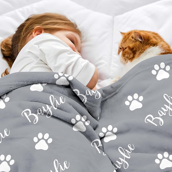 Custom Dog Blanket with Picture Name, Personalized Pet Photo Blanket, - Image 4